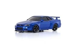 32629MB | Kyosho Mini-Z Nissan Skyline R34 GT-R V Spec II AWD Electric On Road RC Drift Car - Nur Blue