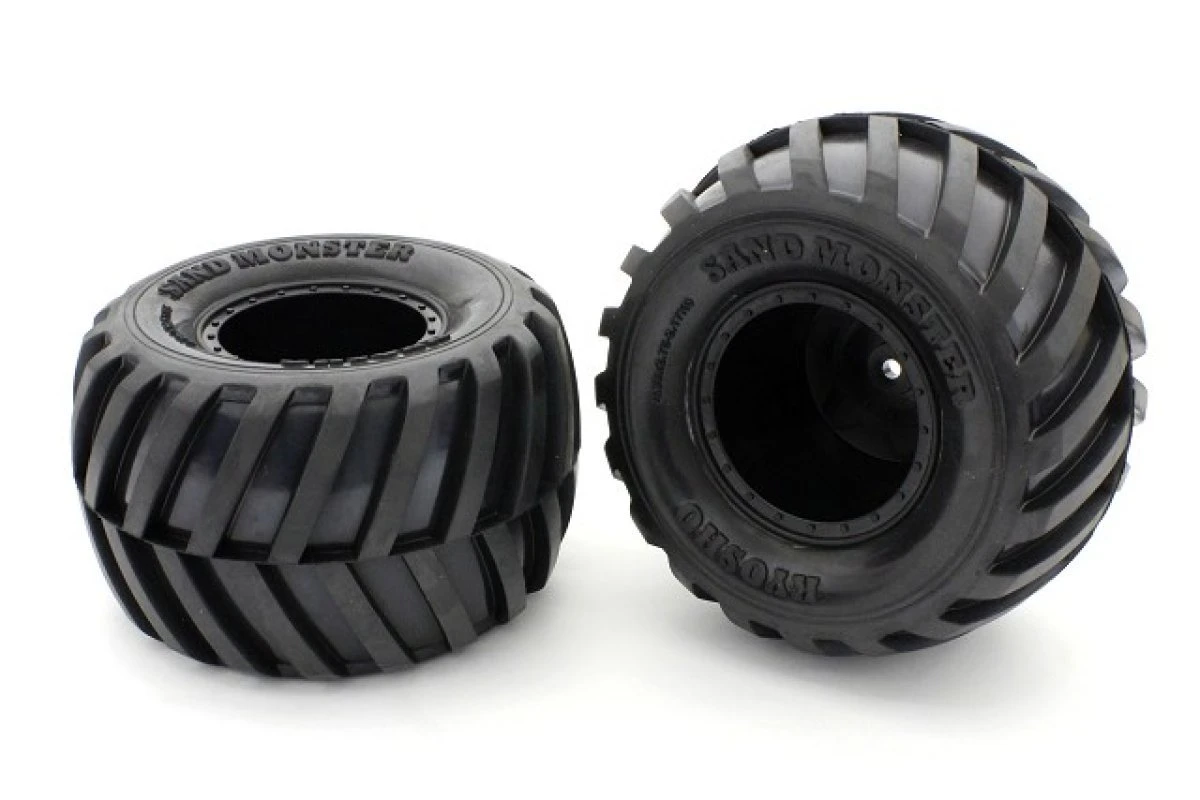 EZTH001BKS | Kyosho Premounted Truck Tyres W/ Black Rims 2Pcs 3 EZTH001BKS | Kyosho Premounted Truck Tyres W/ Black Rims 2Pcs
